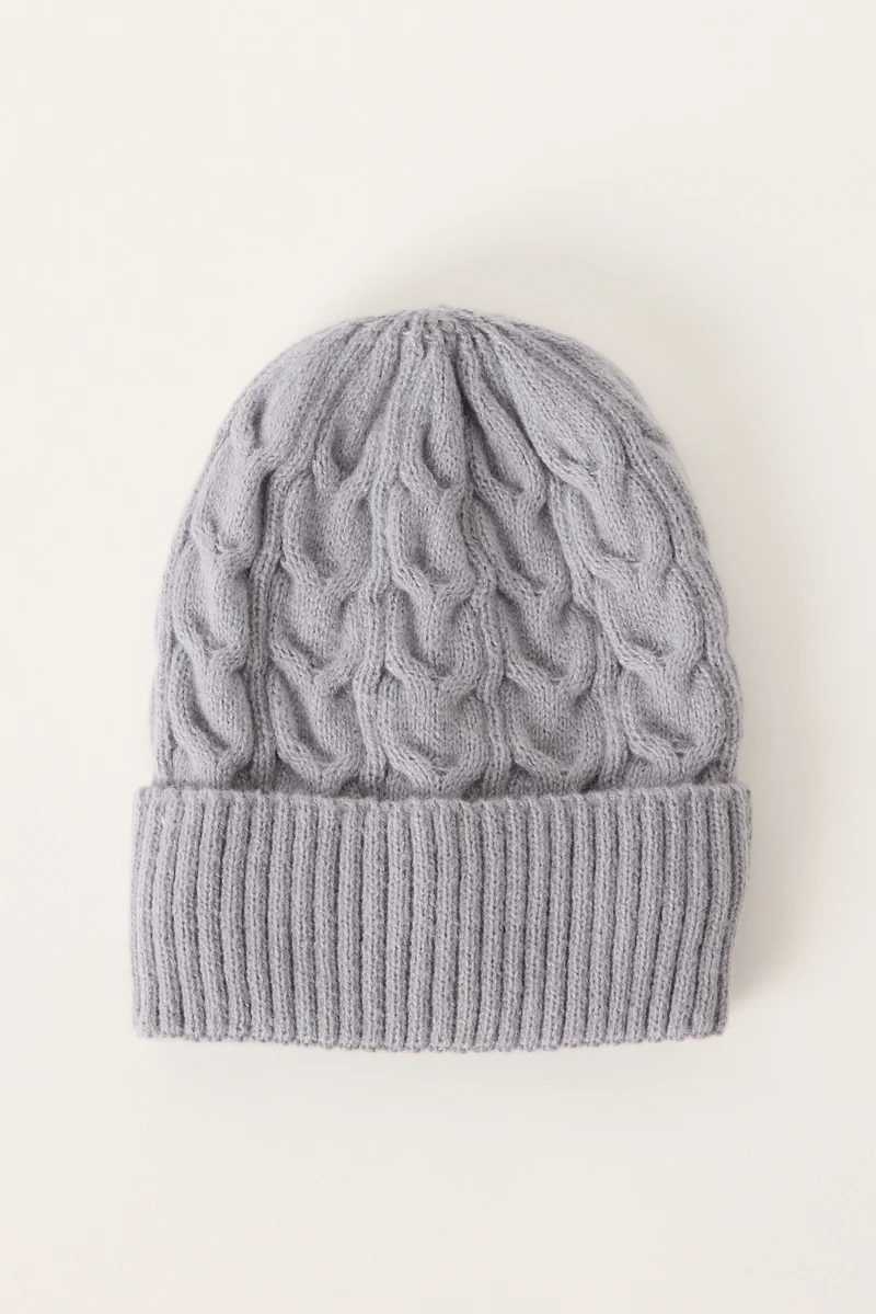 Token Alpine Cable Knit Beanie Grey