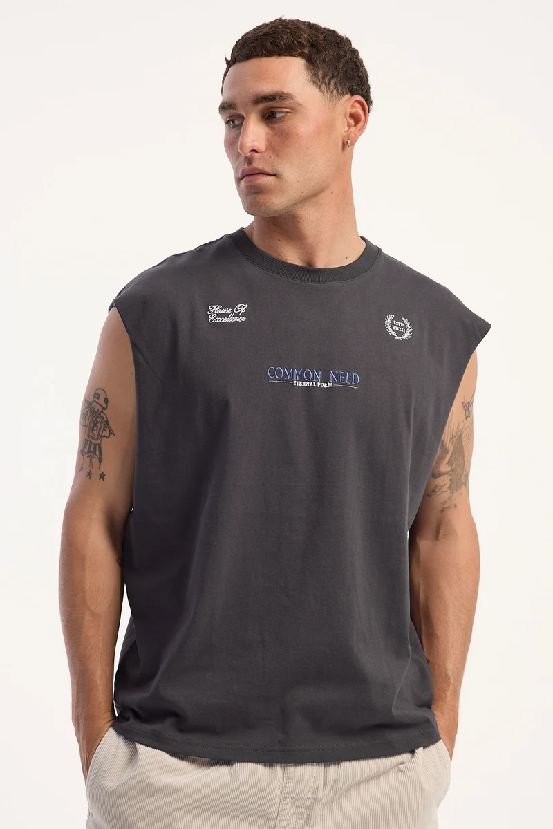 Common Need Fortis Muscle Tank Off Black