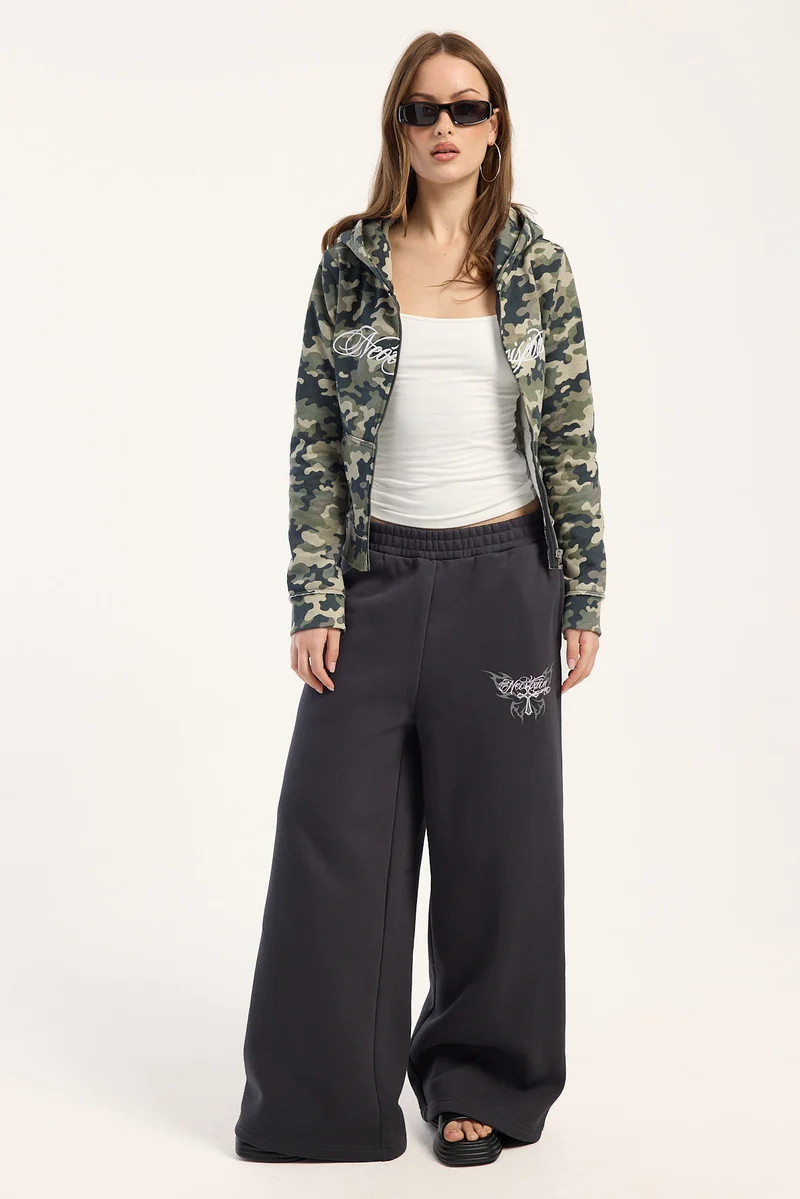 Neovision Glitchfly Straight Leg Trackpant Washed Black
