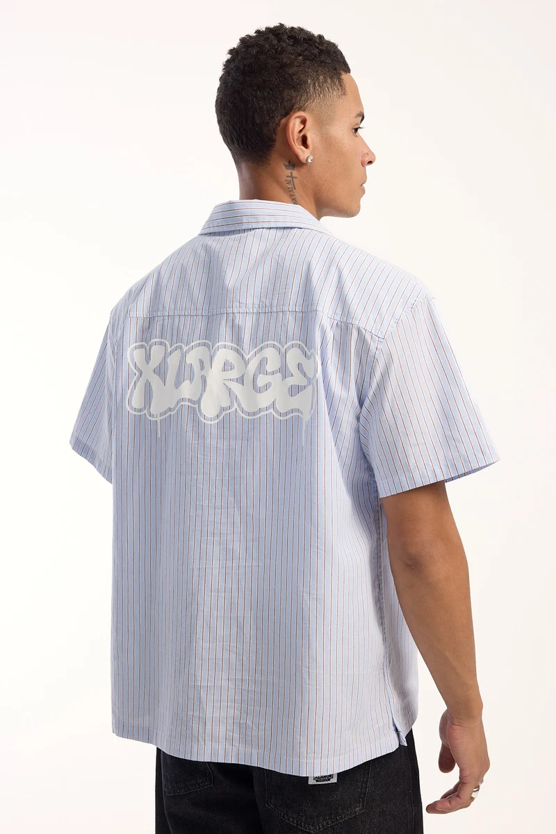 Xlarge Drip Gorilla Fit SS Shirt Blue Stripe