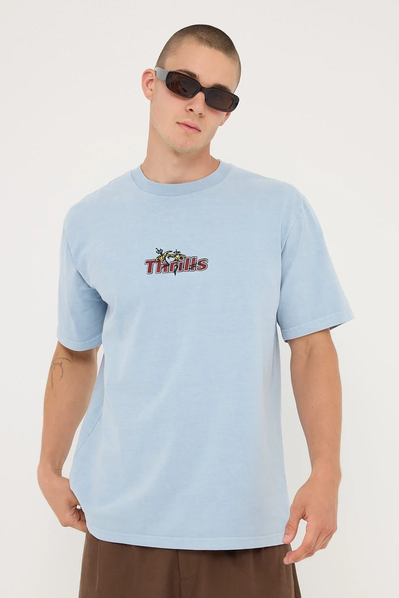 Thrills Solace Of Nature Oversize Fit Tee Blue Fog