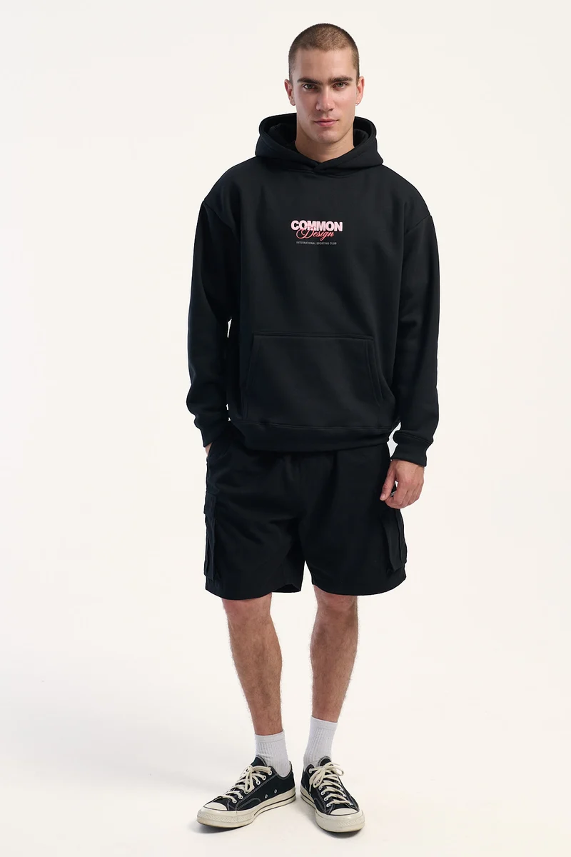 Common Need Laidback Cargo Short Black