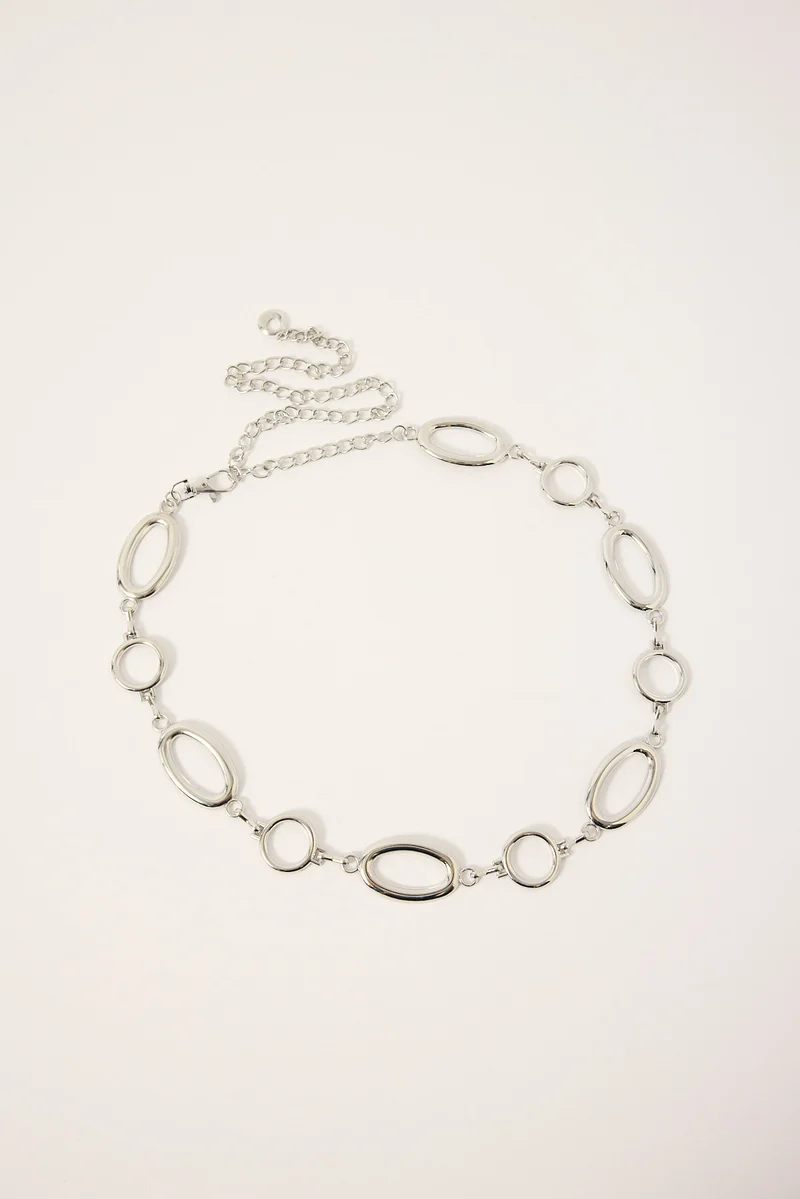 Token It Girl Oval Chain Belt Silver