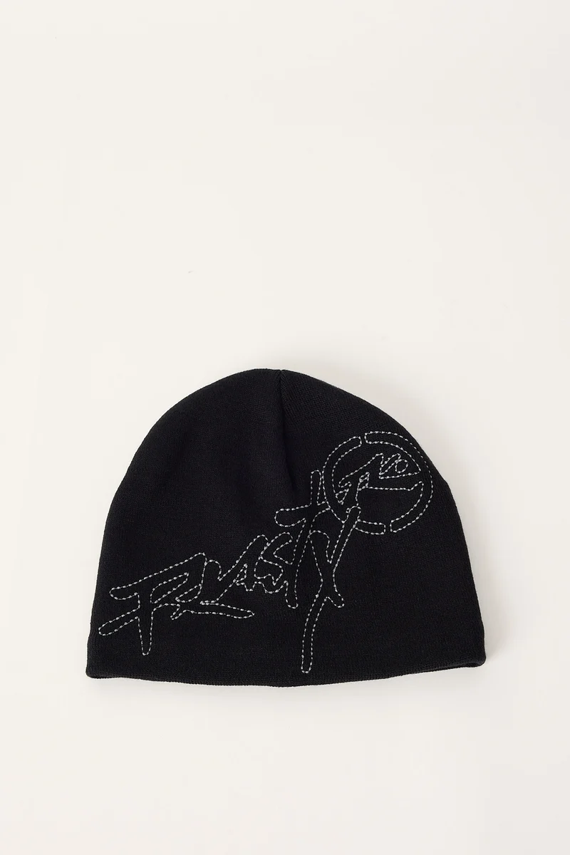 Rusty Hoodus Beanie Reflective Black