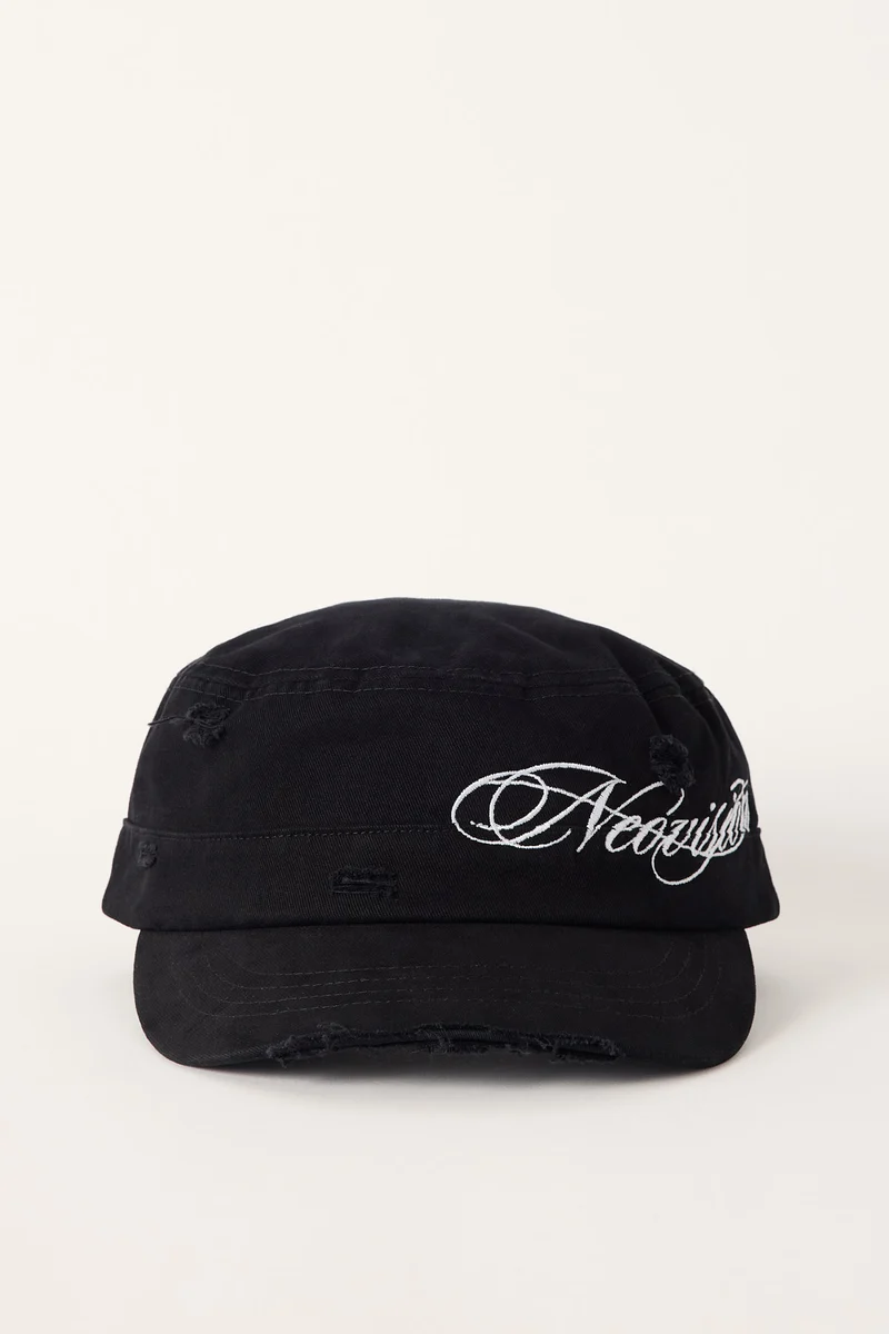 Neovision Scripture Distressed Cadet Cap Washed Black