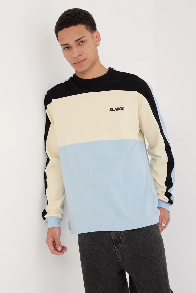 Xlarge Italic Panel LS Tee Fog