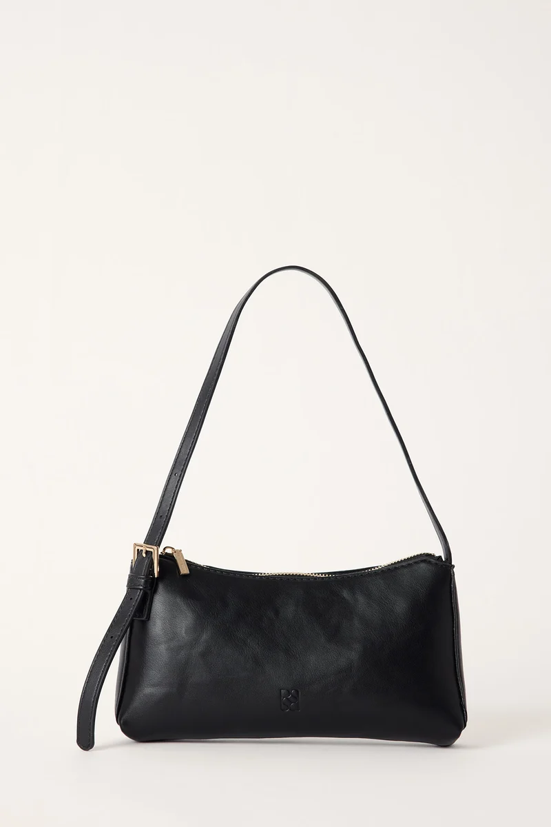 Perfect Stranger Evelyn Buckle Shoulder Bag Black