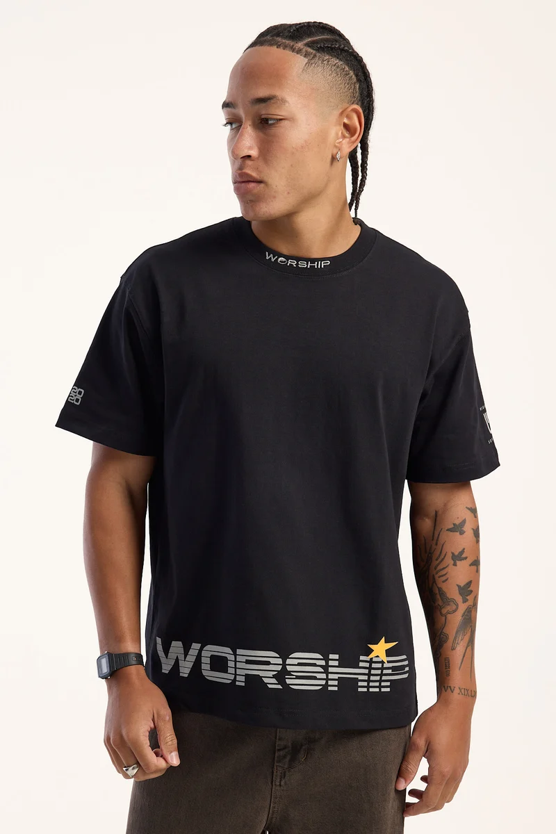 Worship Laser Tee Black