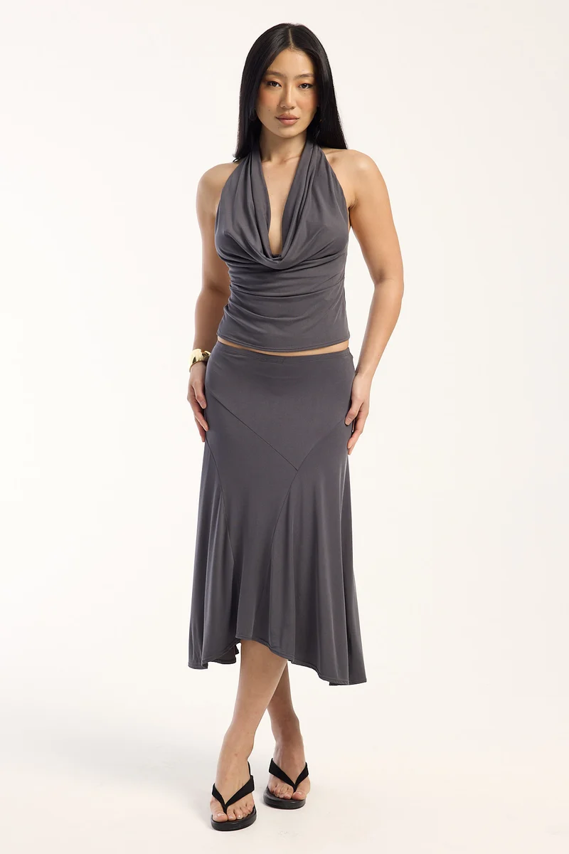 Thrills Sienna Midi Skirt Petrol