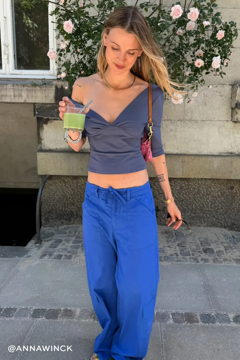 Lioness Canyon V Neck 3/4 Top Midnight Blue