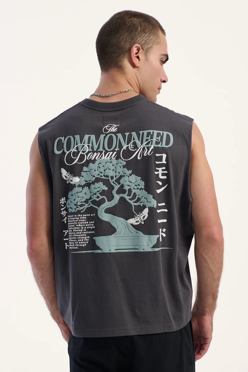 Common Need Grove Cropped Muscle Tank Off Black
