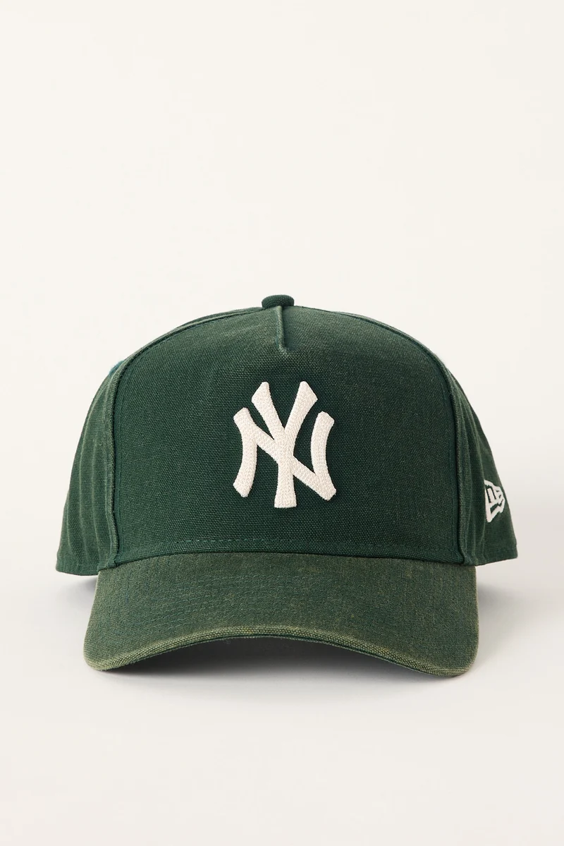 New Era 9Forty A-Frame Seasonal Washed Canvas New York Yankees  Dark Green