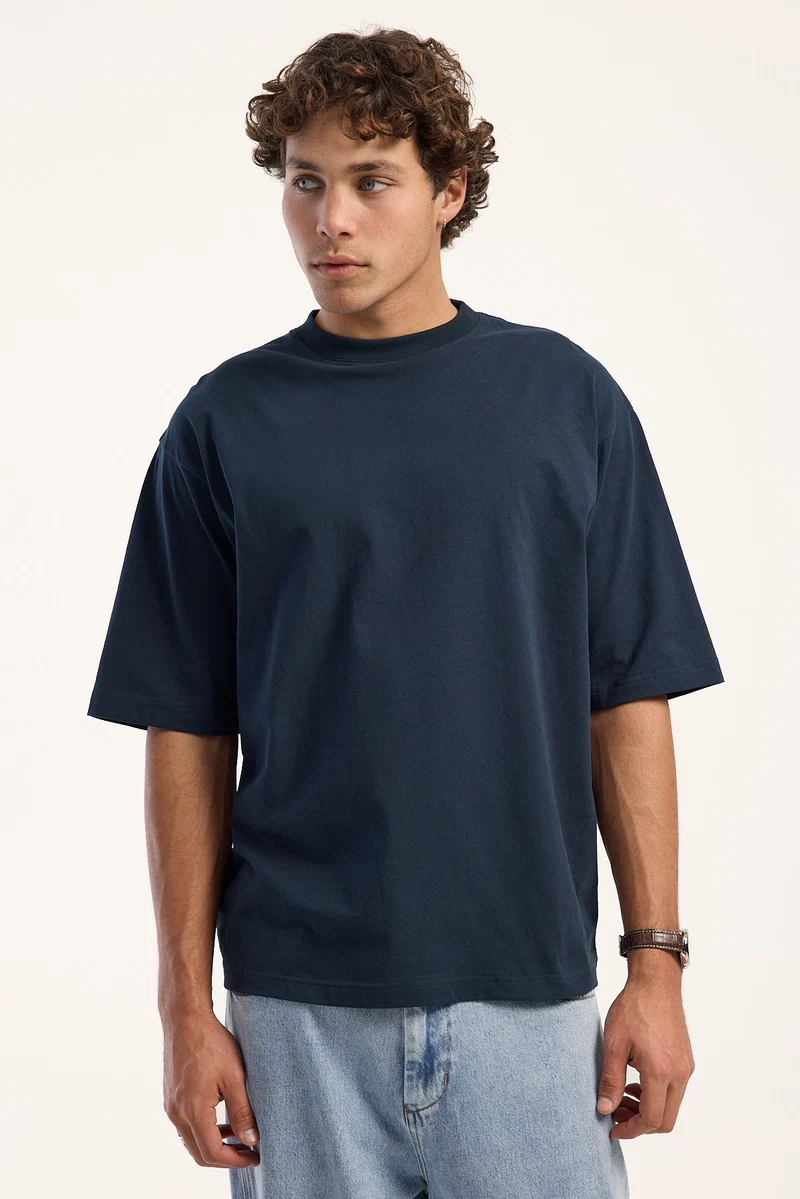 Open Archive Organic Boxy Tee Navy