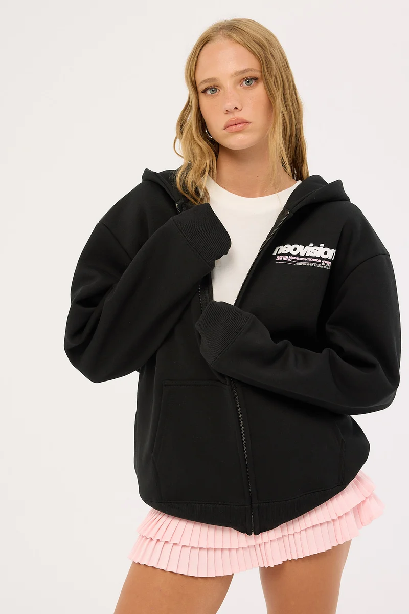 Neovision Cipher Zip Through Hoodie Black