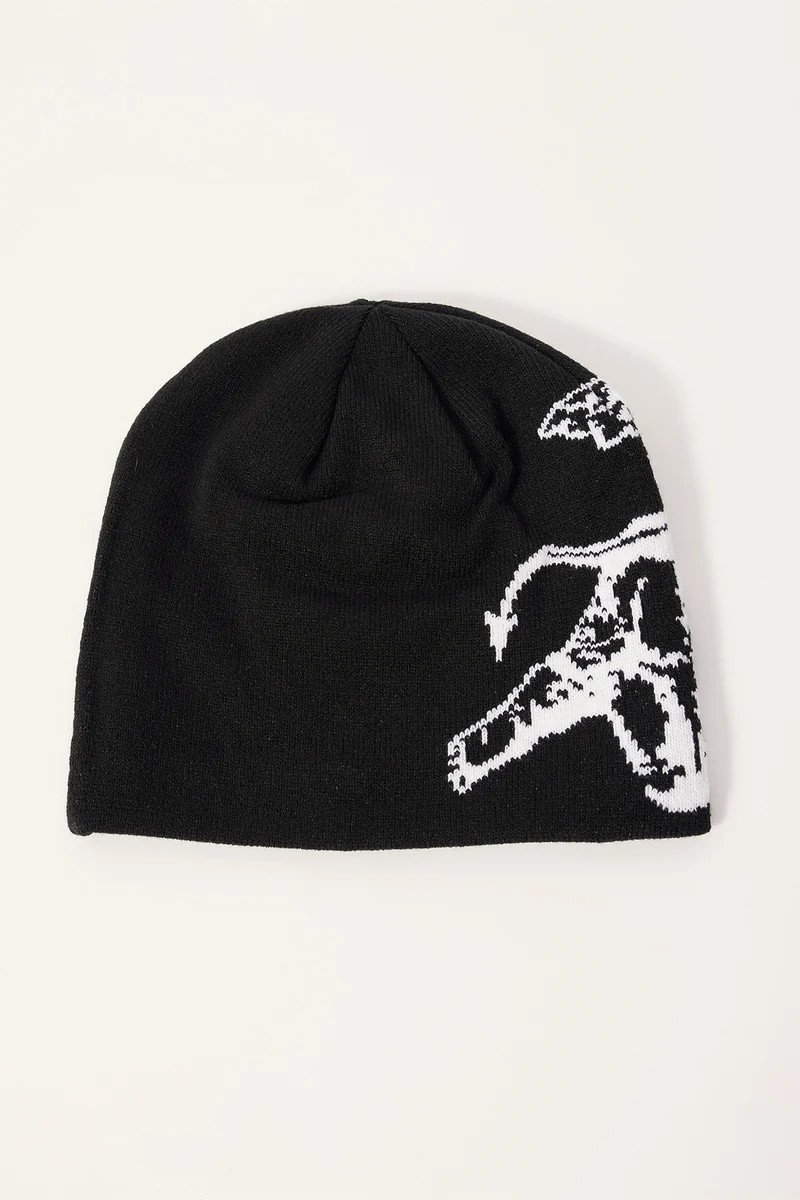 Worship Cherub Skull Beanie Black