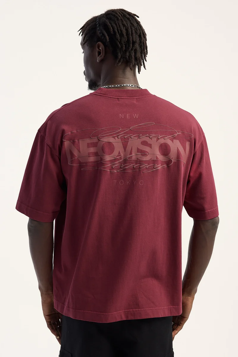 Neovision Deadscript Urban Super Heavy Tee Washed Oxblood