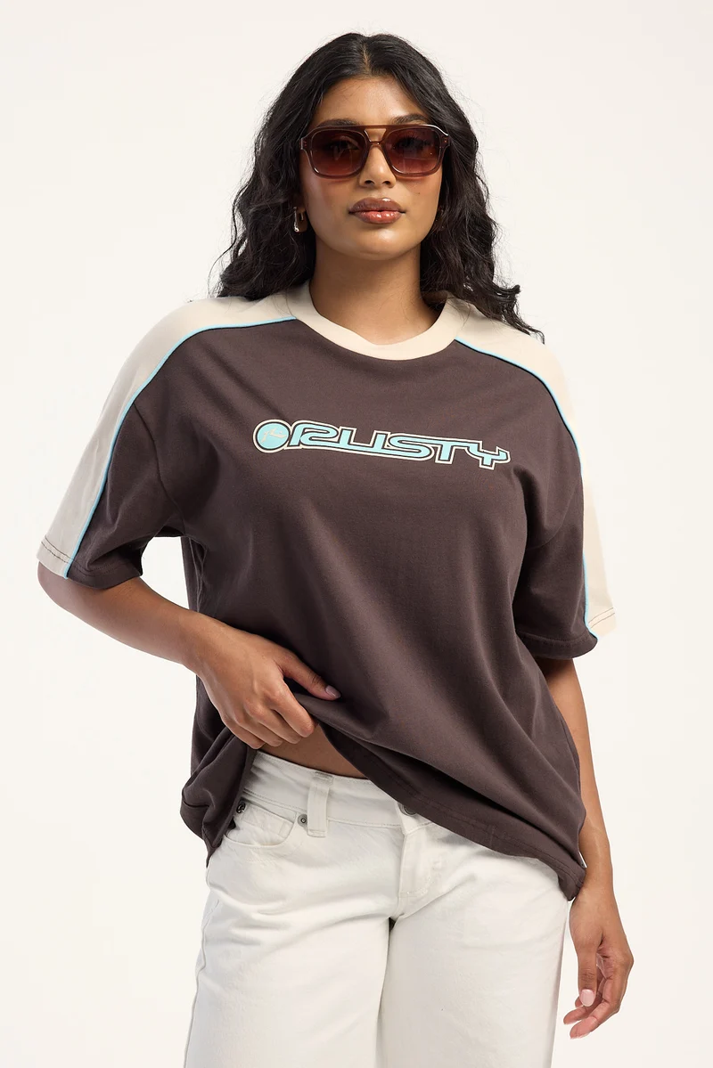 Rusty Timmy Target 220 Oversize Tee Java/Cream