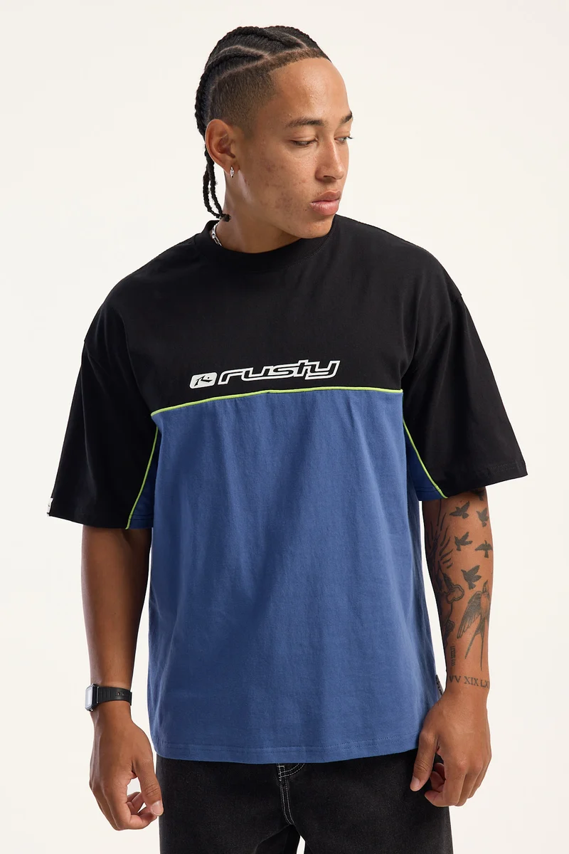 Rusty Infinity Tee Atlantic Blue/Lime