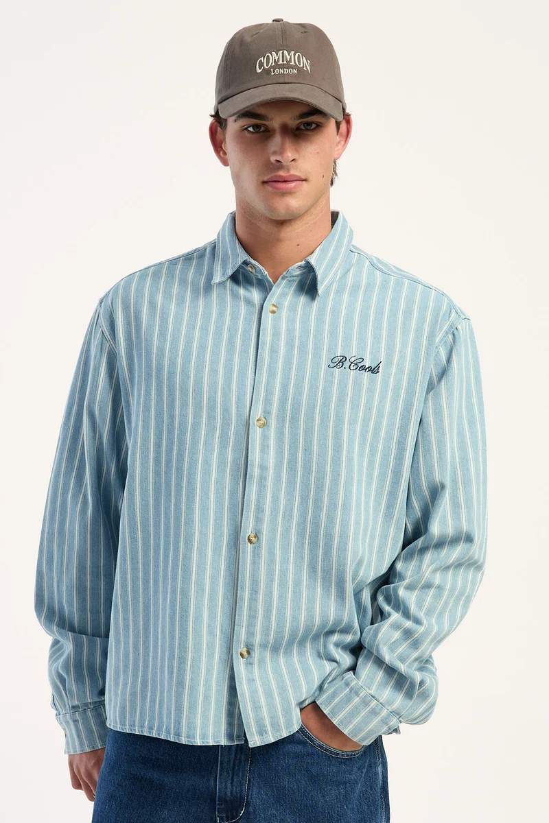 Barney Cools Crop Long Sleeve Shirt Blue