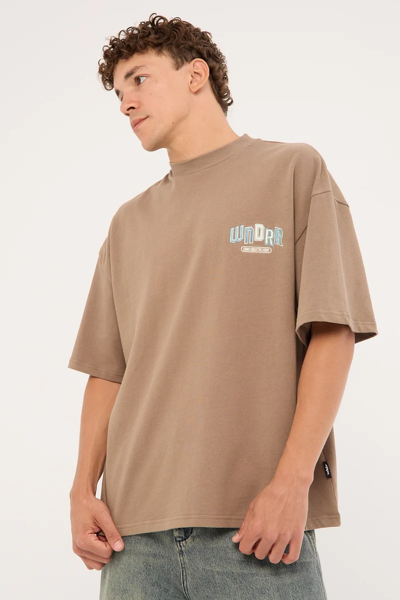Wndrr Chant Heavy Weight Tee Taupe