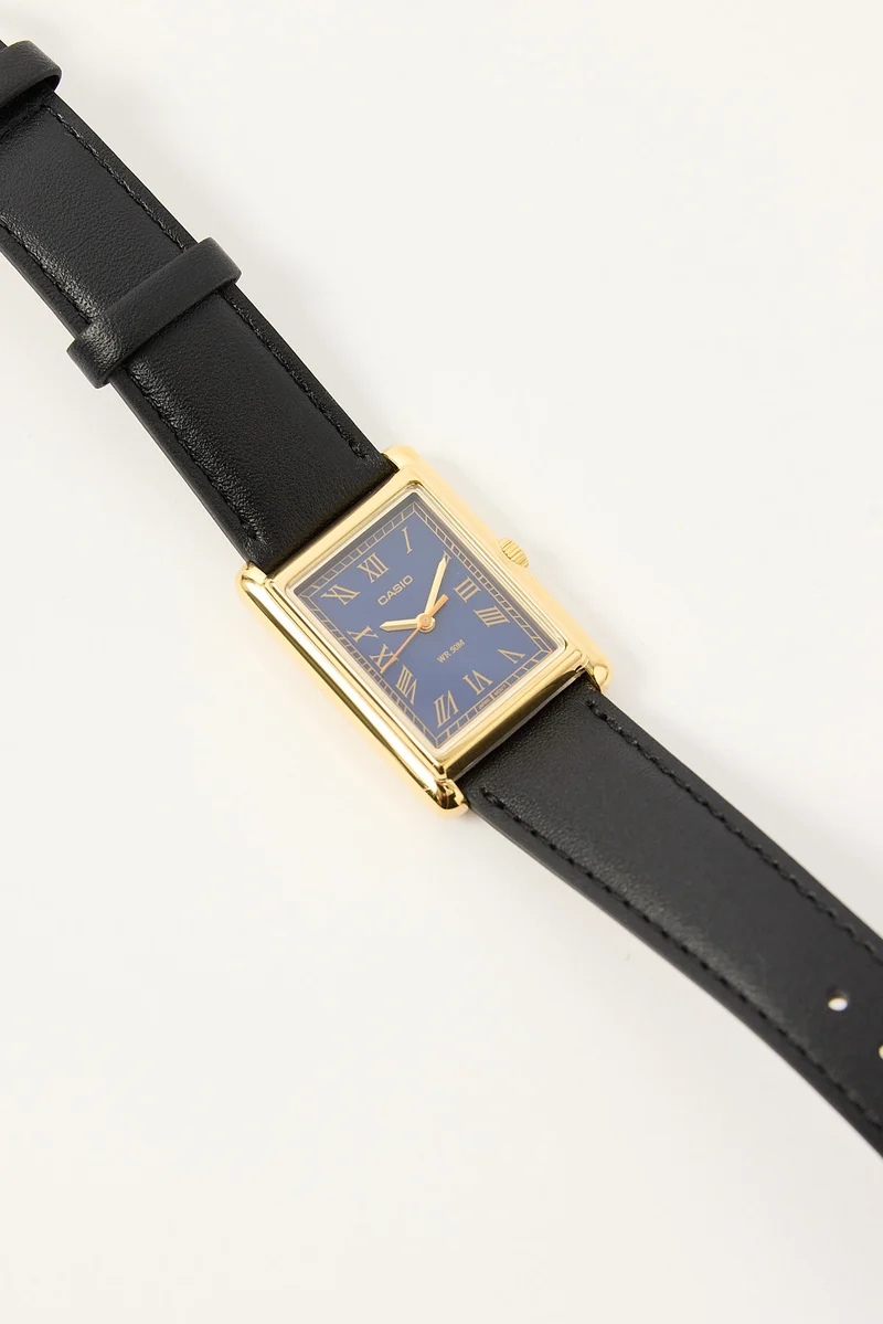 Casio LTPB165GL-2B Analogue Watch Black PU/Gold/Blue