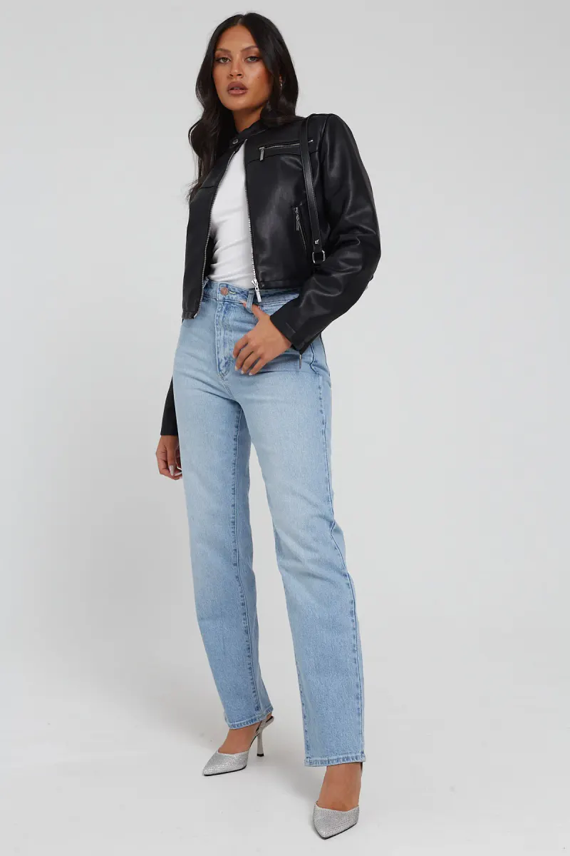 Abrand A 94 High Waisted Straight Jean Gina Blue