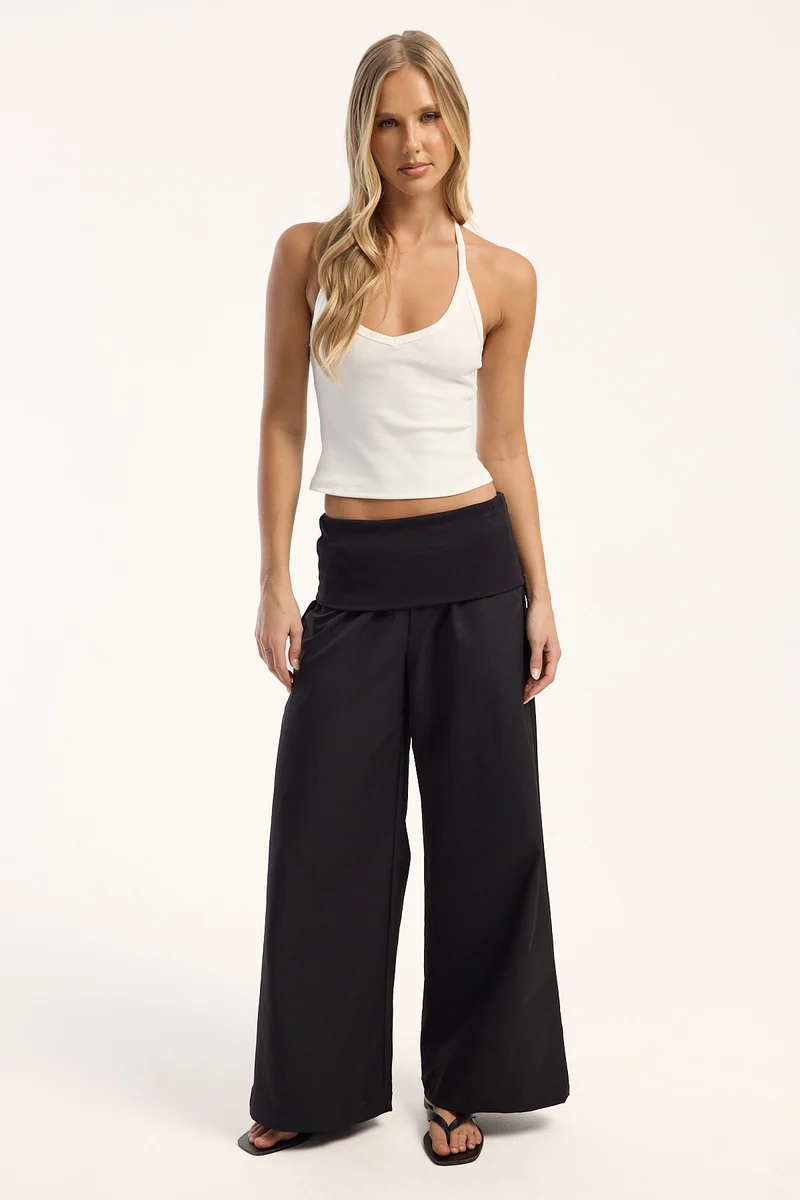 Luck & Trouble Brody Fold Over Pant Black