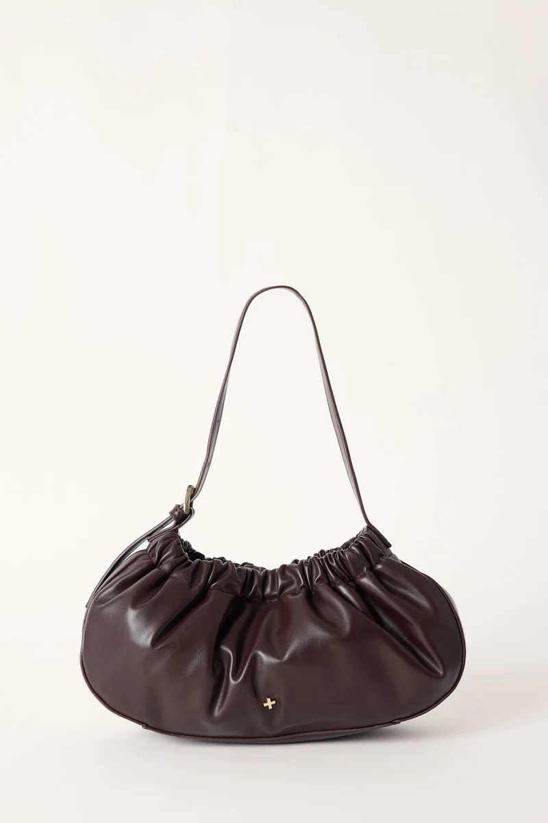 Peta + Jain Wrinkle Shoulder Bag Choc PU