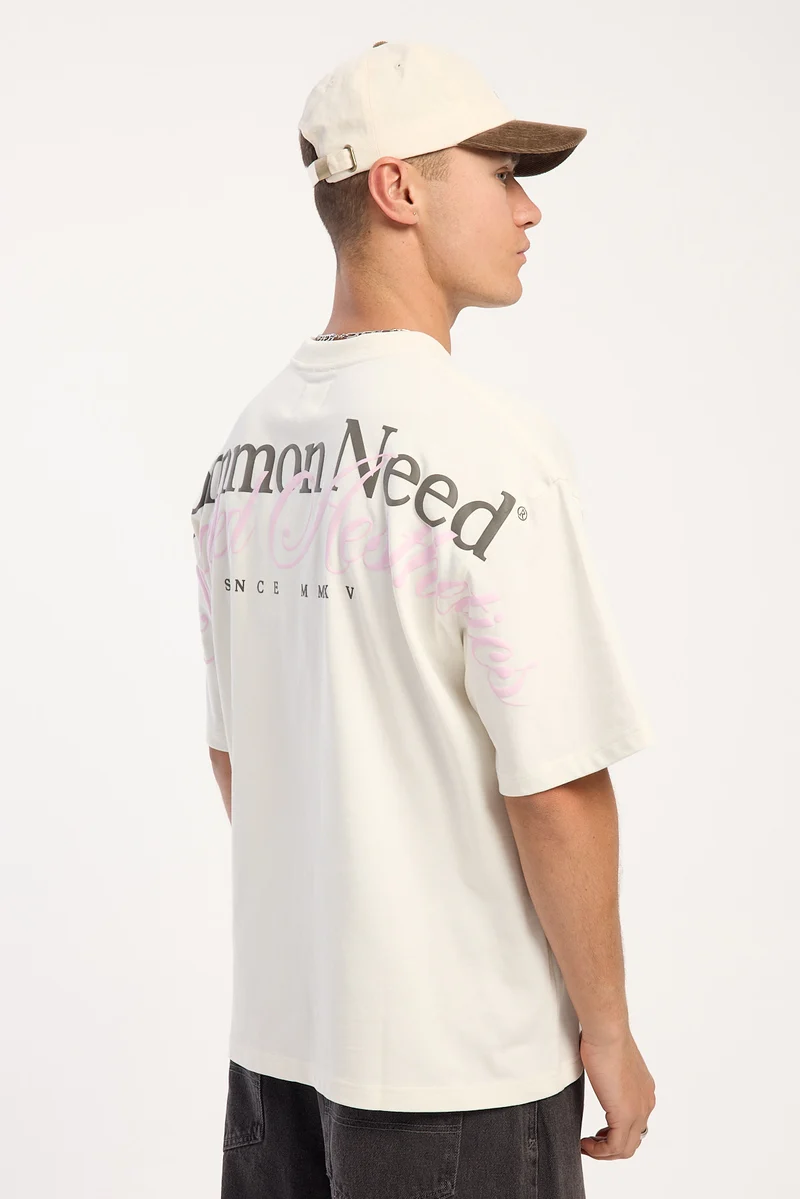 Common Need Distinct Heavyweight Easy Tee Cloud White