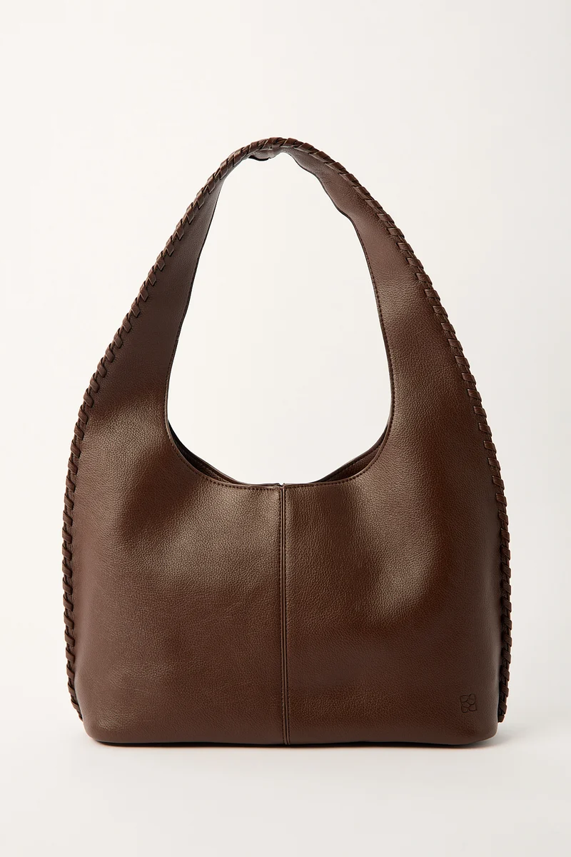 Perfect Stranger Gianna Braided Slouch Bag Choc