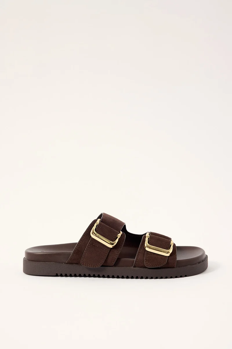 Billini Womens Adley Sandal Dark Cacao Suede