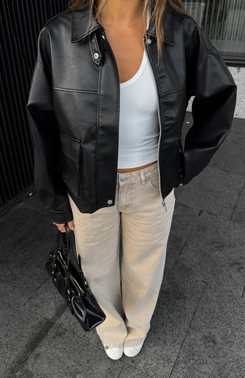 Crave When It's Gone PU Jacket Black