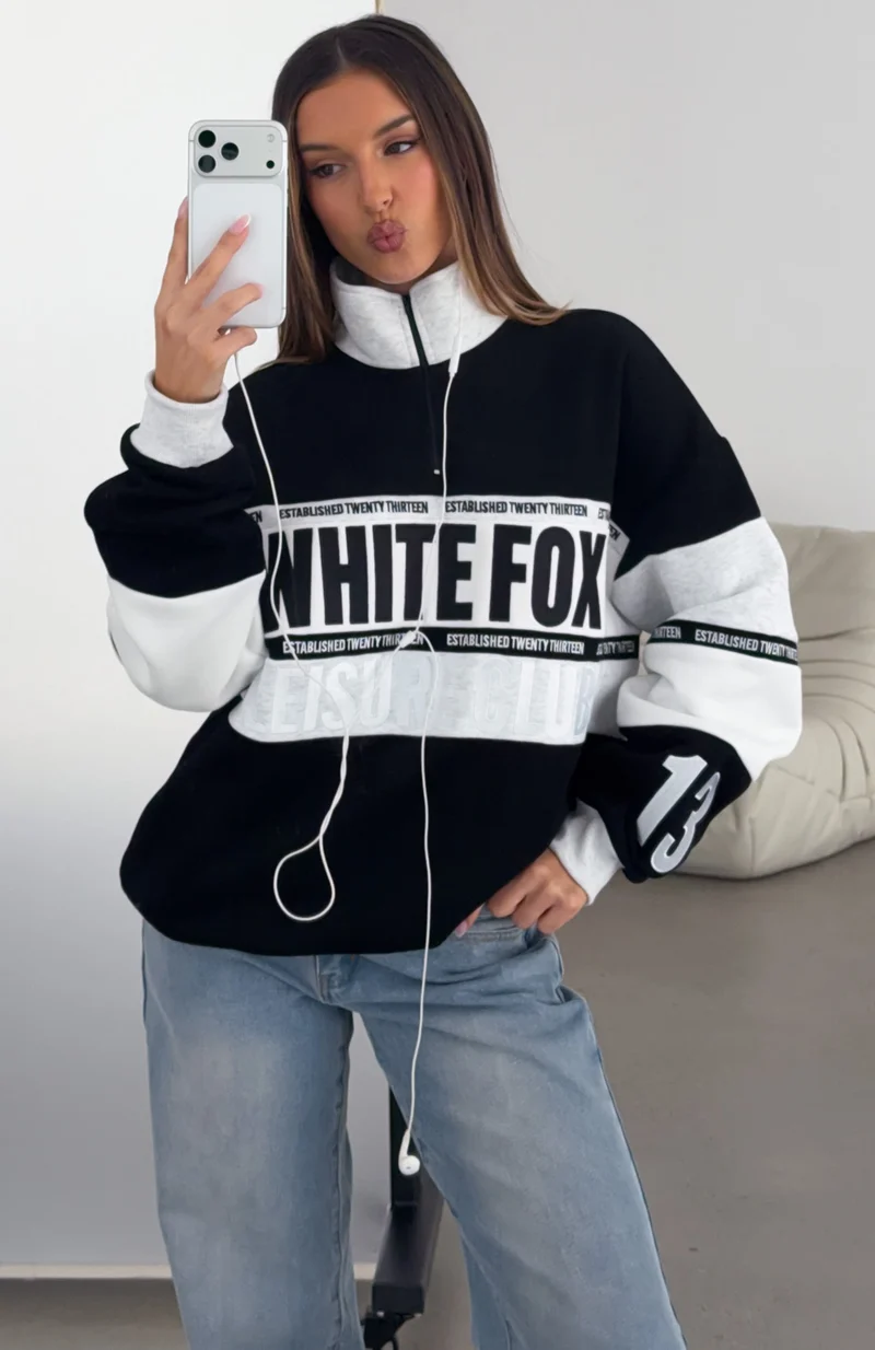 Spinning Me Around Quarter Zip Sweater Black