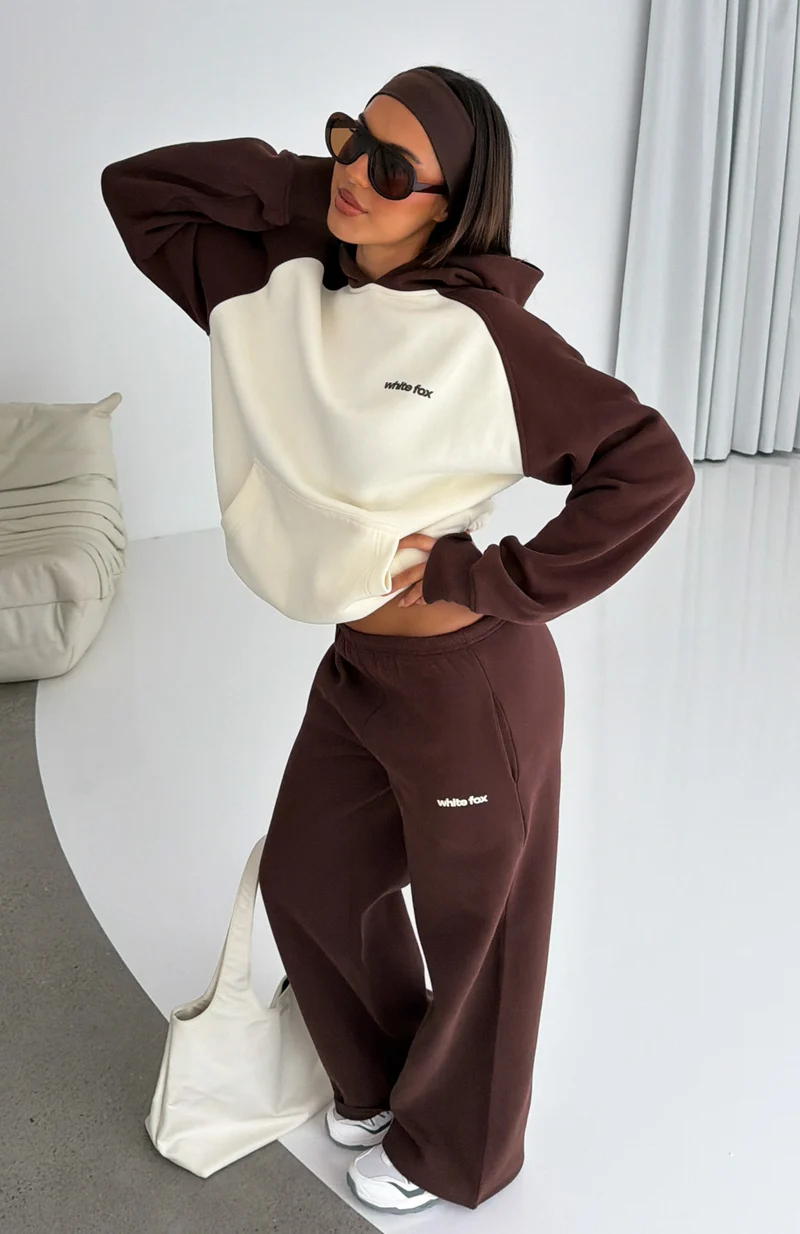 Loving It Here Wide Leg Sweatpants Chocolate