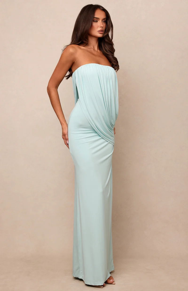 Soulmates Strapless Maxi Dress Aqua
