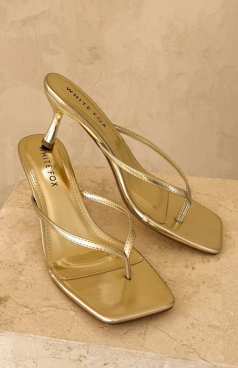 Mitchell Thong Mules Gold