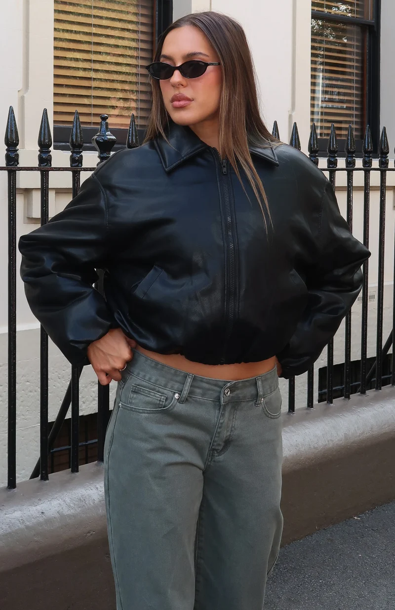 I'm A Mess PU Jacket Black