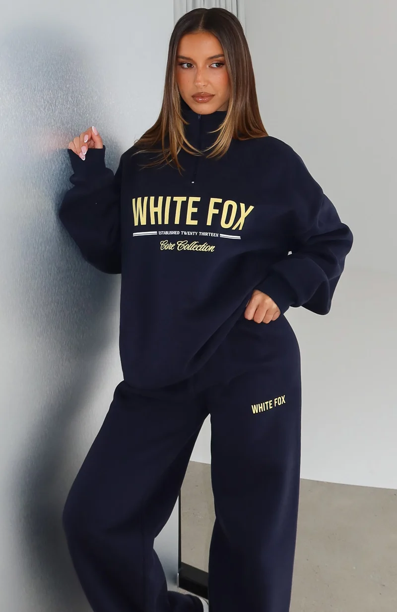 Vibes On Point Quarter Zip Sweater Navy