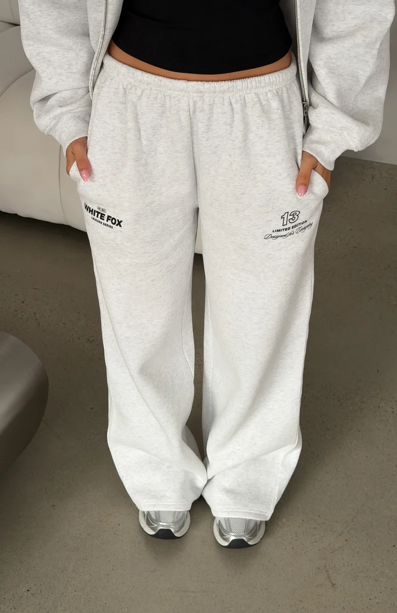 Never Missed Wide Leg Sweatpants Grey Marle
