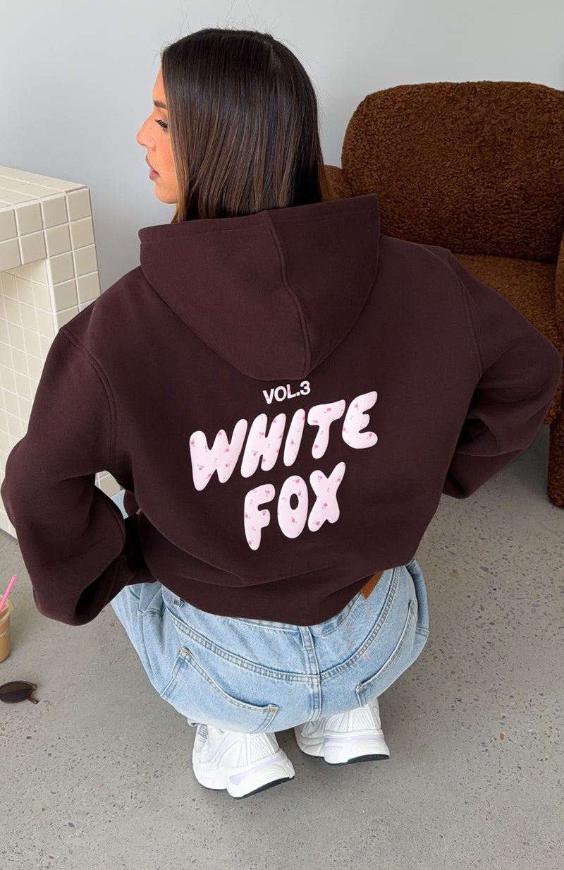 Offstage Printed Oversized Hoodie Chocolate
