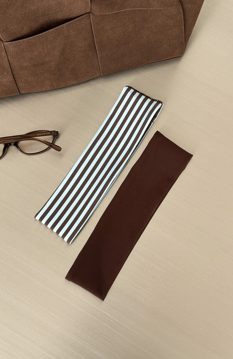 Staying Safe 2 Pack Headband Choc & Blue Stripes