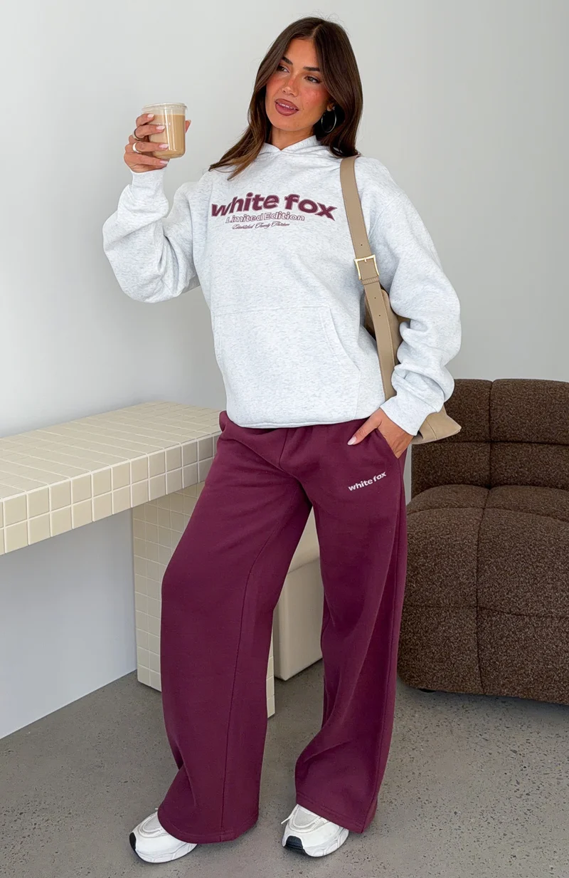 Made Up My Mind Wide Leg Sweatpants Burgundy