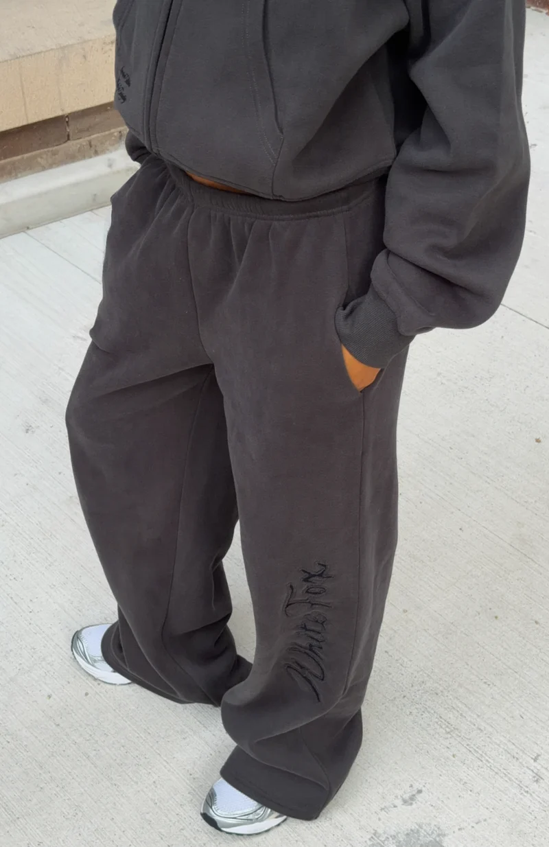 Studio 17 Willa Wide Leg Sweatpants Charcoal