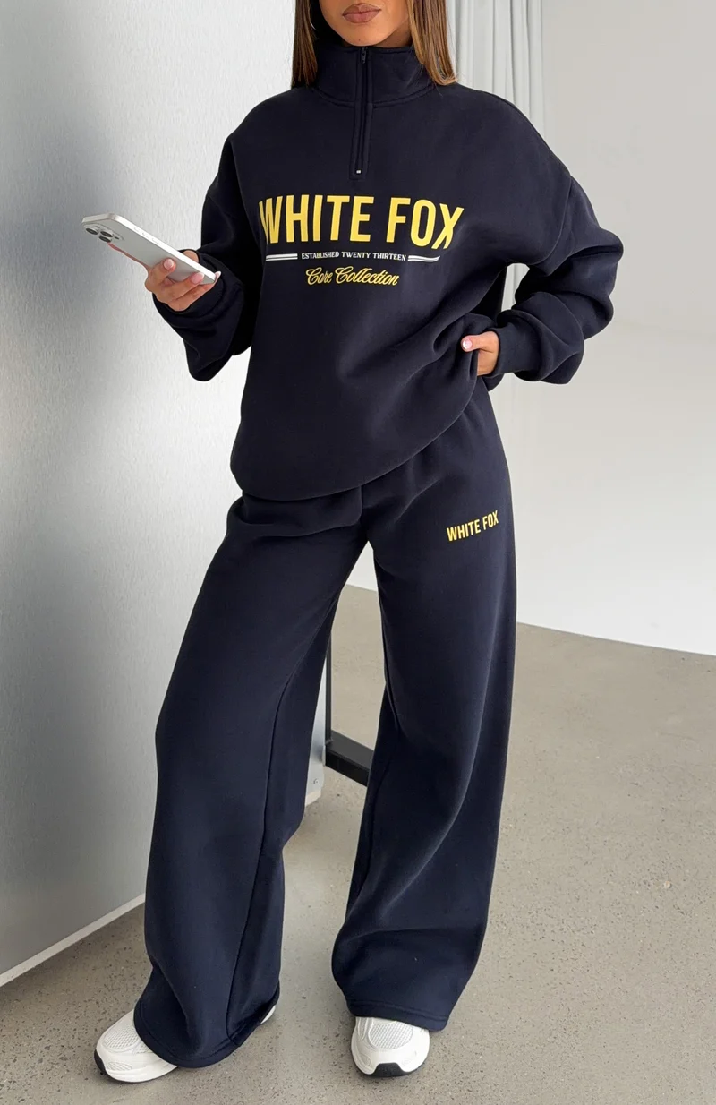 Vibes On Point Wide Leg Sweatpants Navy