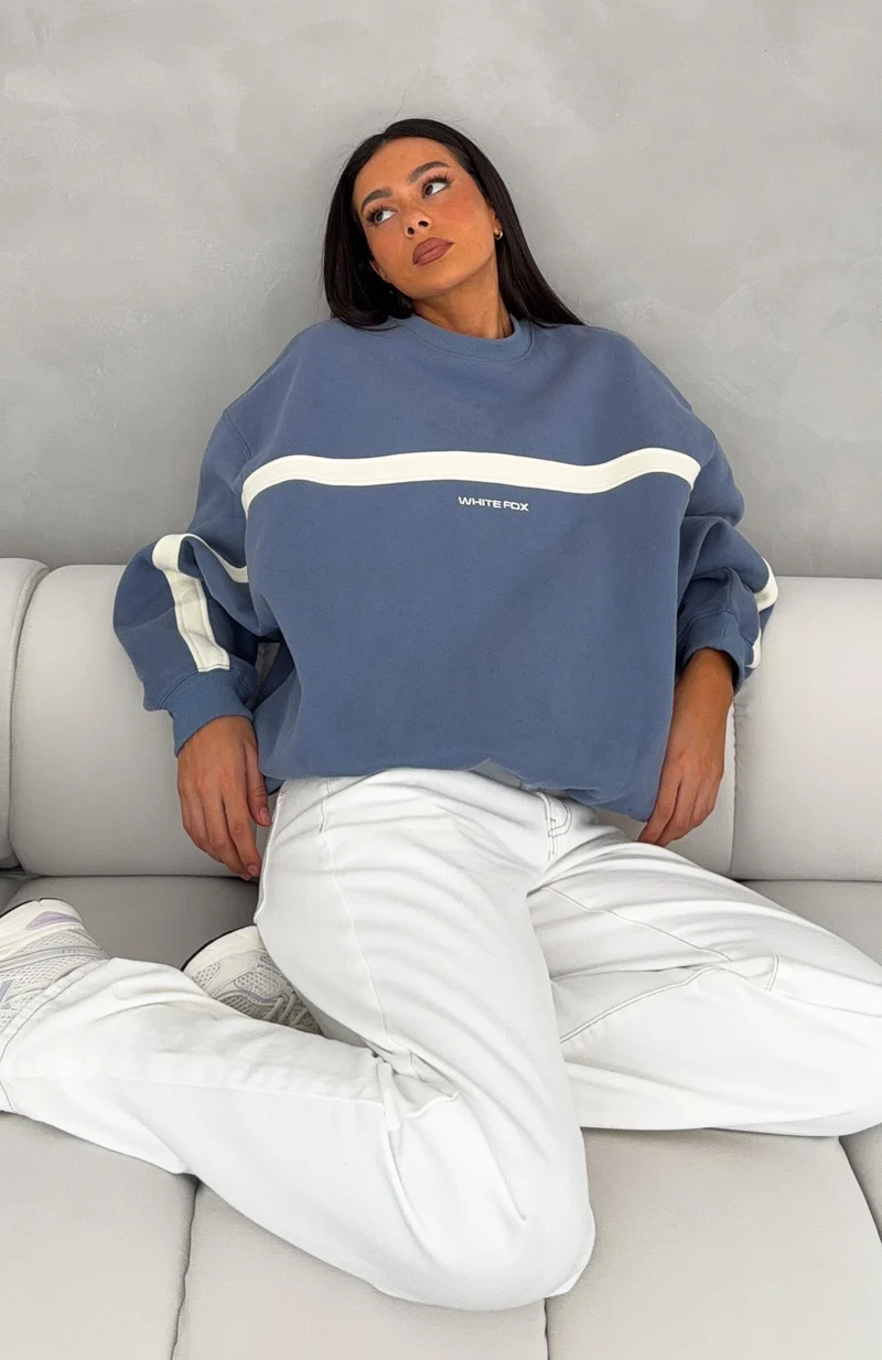 Take Another Chance Oversized Drop Shoulder Sweater Ocean